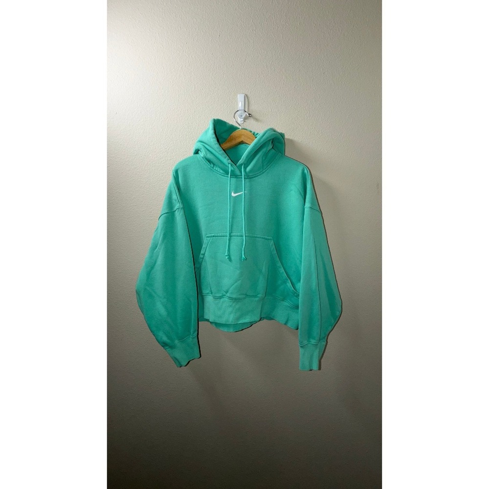 Women's Nike Center Check Oversized Cropped Hoodie Size XXS